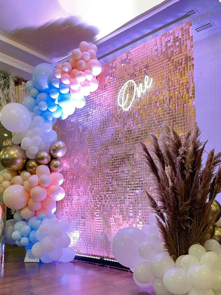 1st Birthday Balloons Shimmer Wall - Image 2