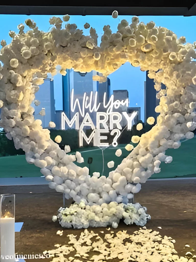 30 Flower Heart Arch Ideas for Proposals 24 23 flower heart arch 11