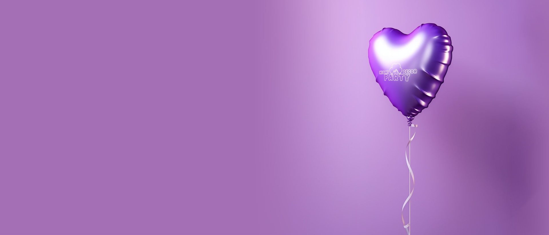 Purple heart balloon contact background for Miami Party Decor
