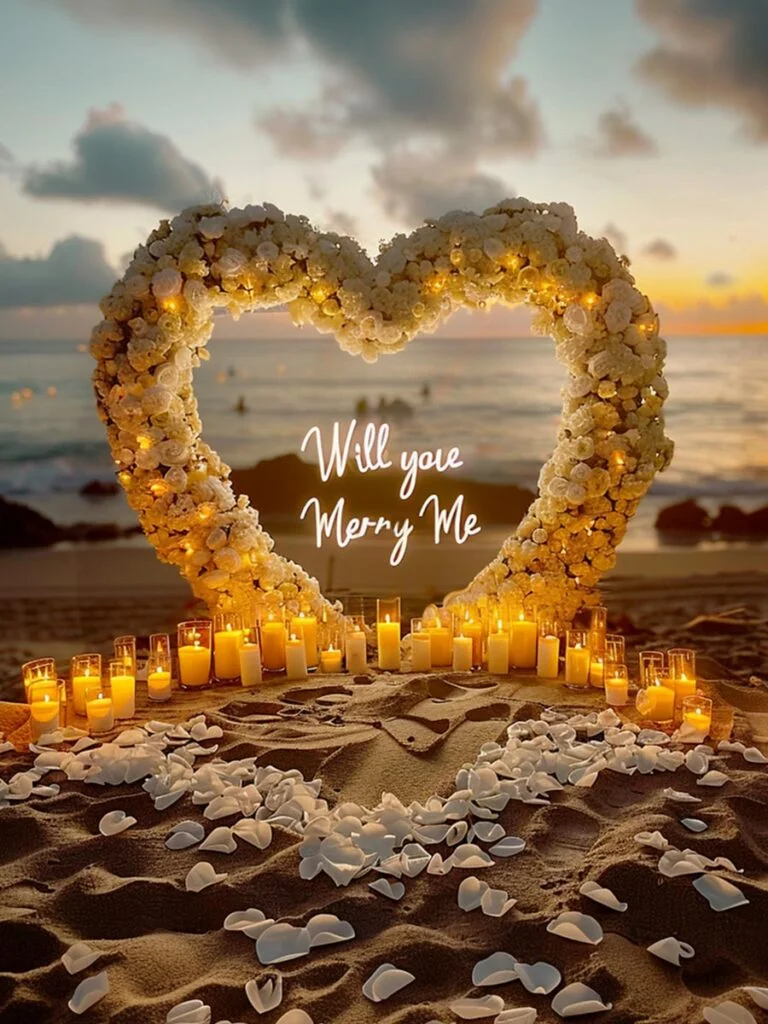30 Flower Heart Arch Ideas for Proposals 19 flower heart arch 5