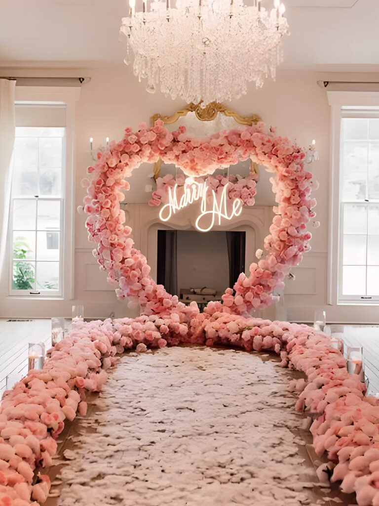 Classic Pink Marry Me Proposal Decorations