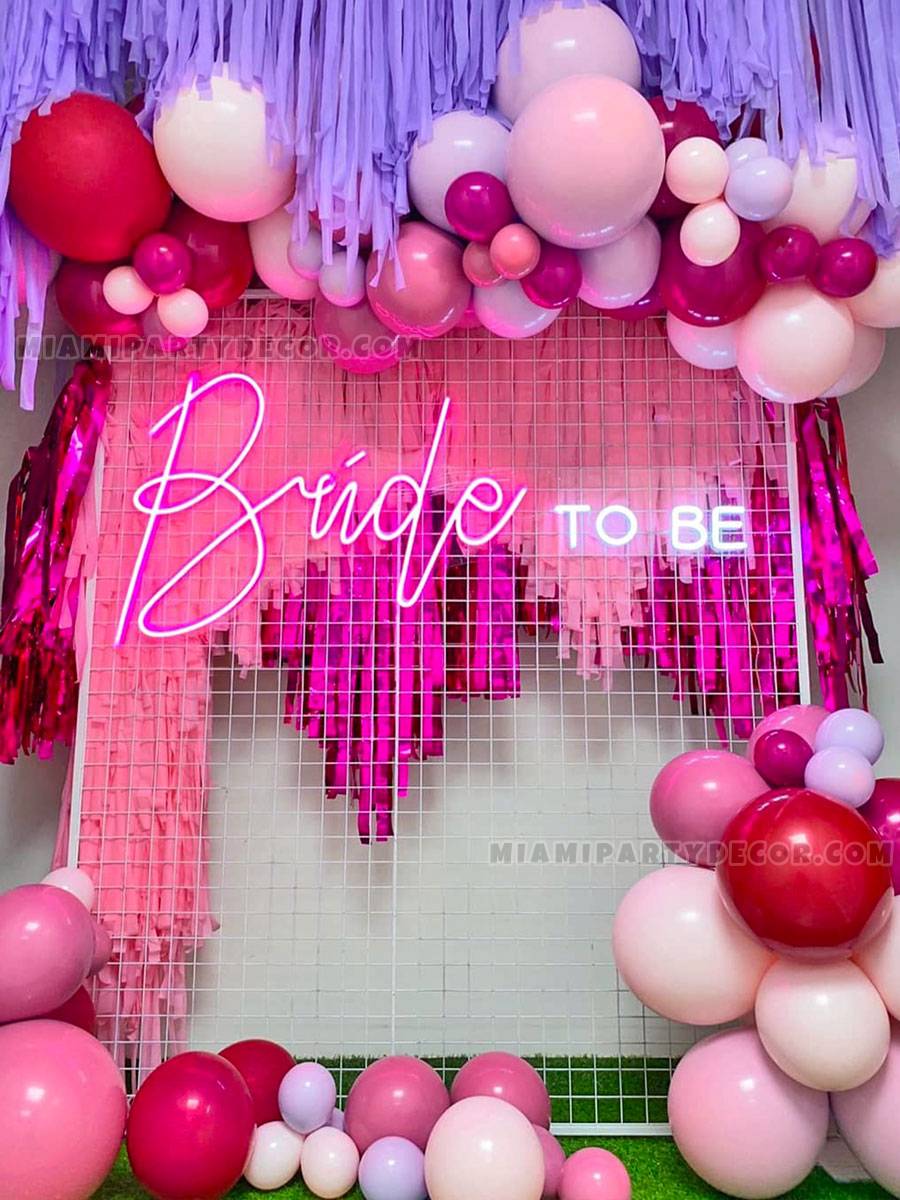 Bride-to-Be Miami Vice Shimmer Backdrop