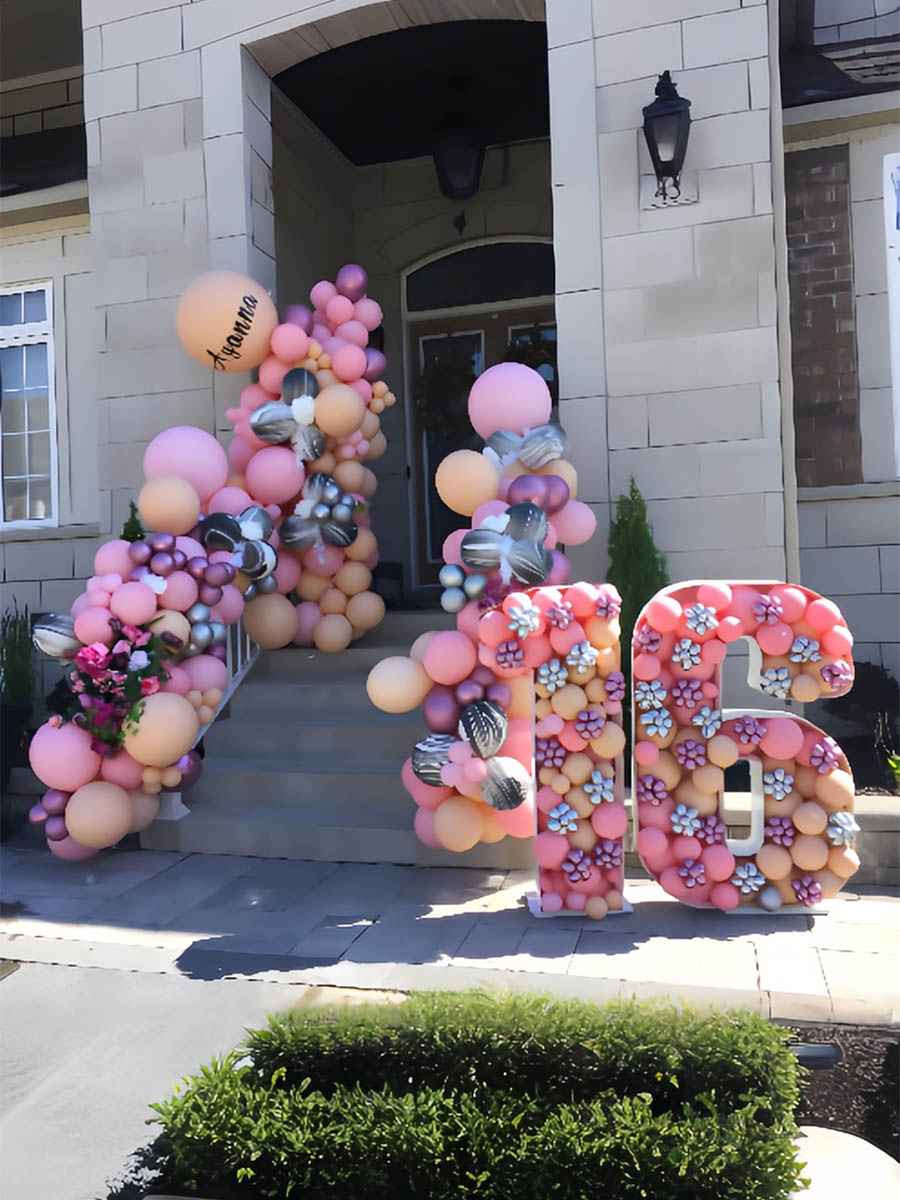 Sweet 16 Balloon Garland Entrance