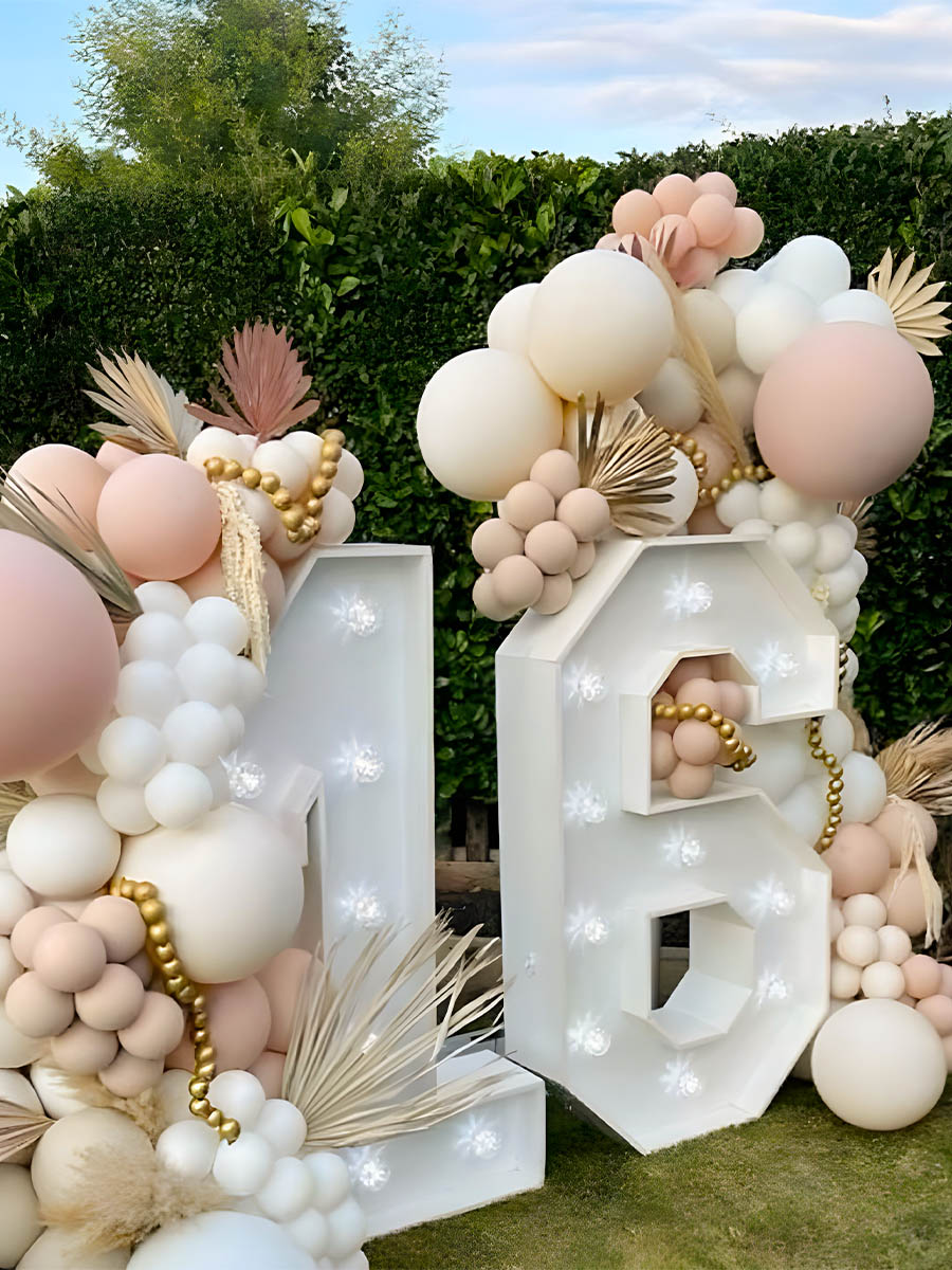 Outdoor Sweet 16 Birthday Decorations with Marquee 16