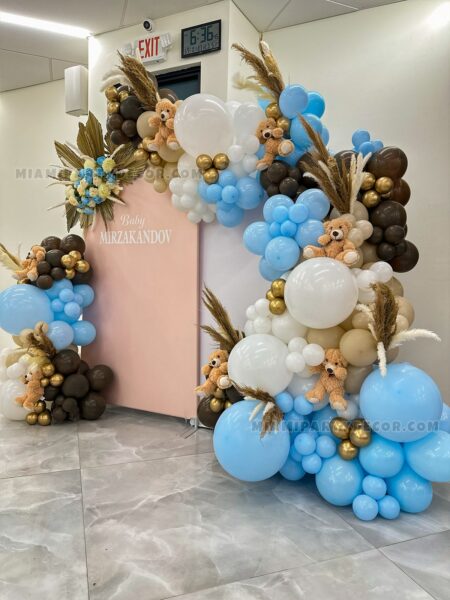 Blue and Brown Teddy Bear Backdrop