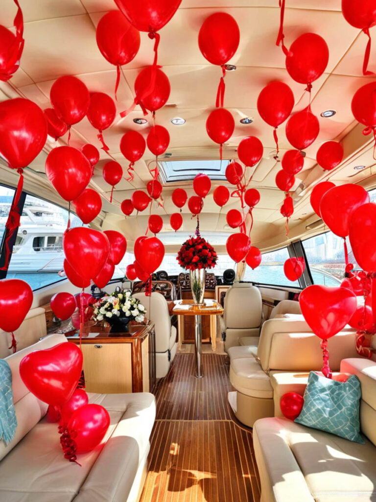 Yacht Romantic Red Balloon Display