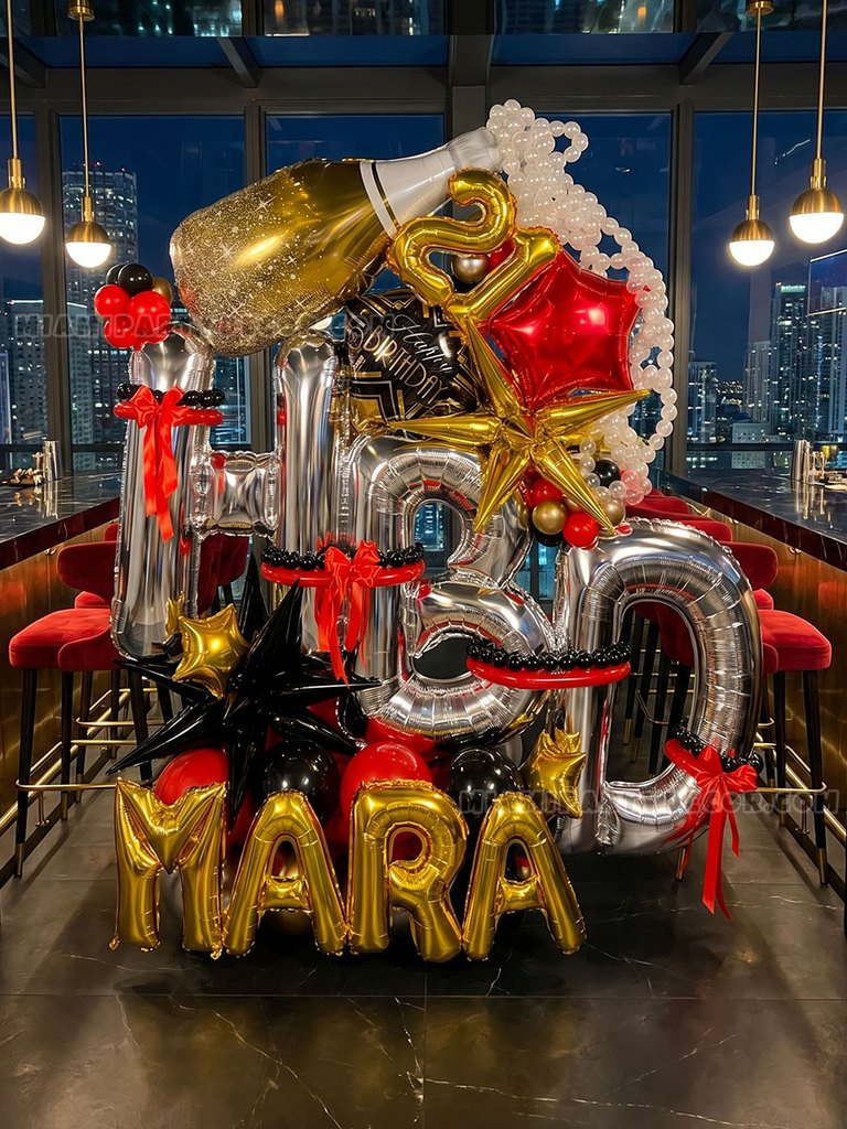 Champagne HBD 21st Birthday Display