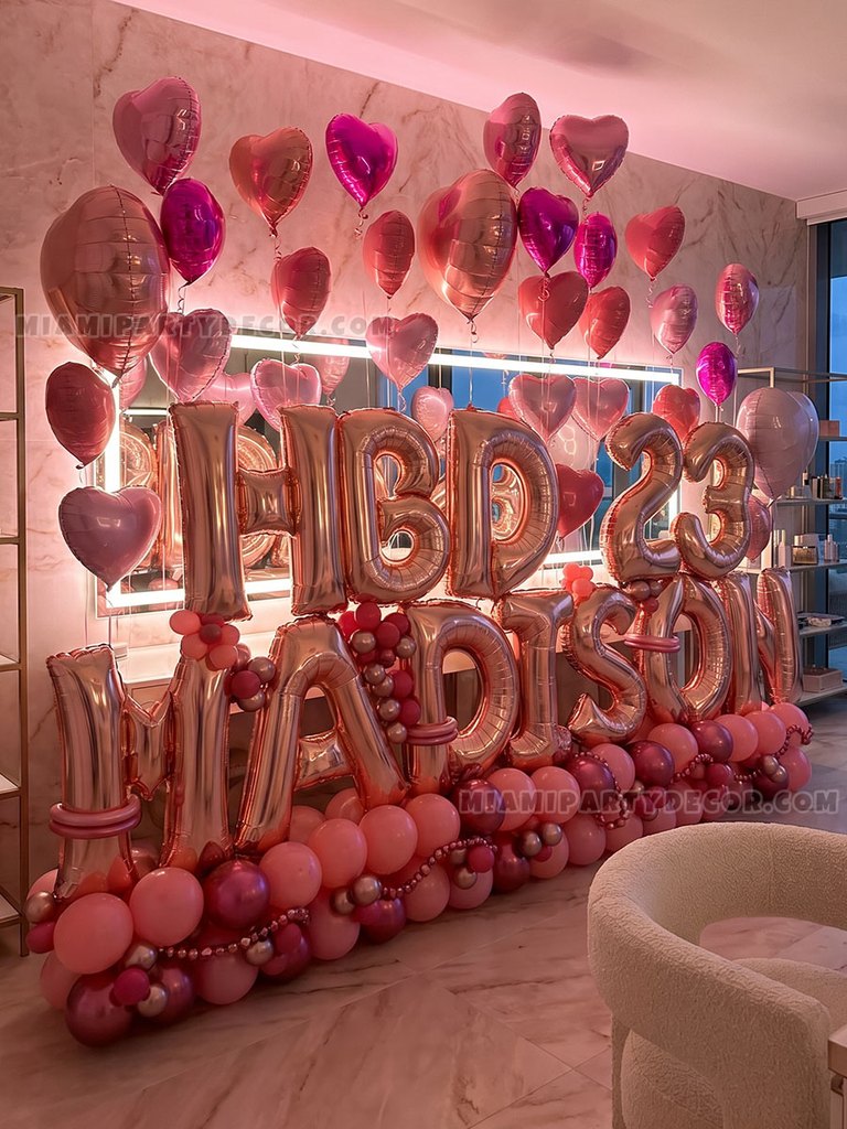 Rose Gold Salon Birthday Letters