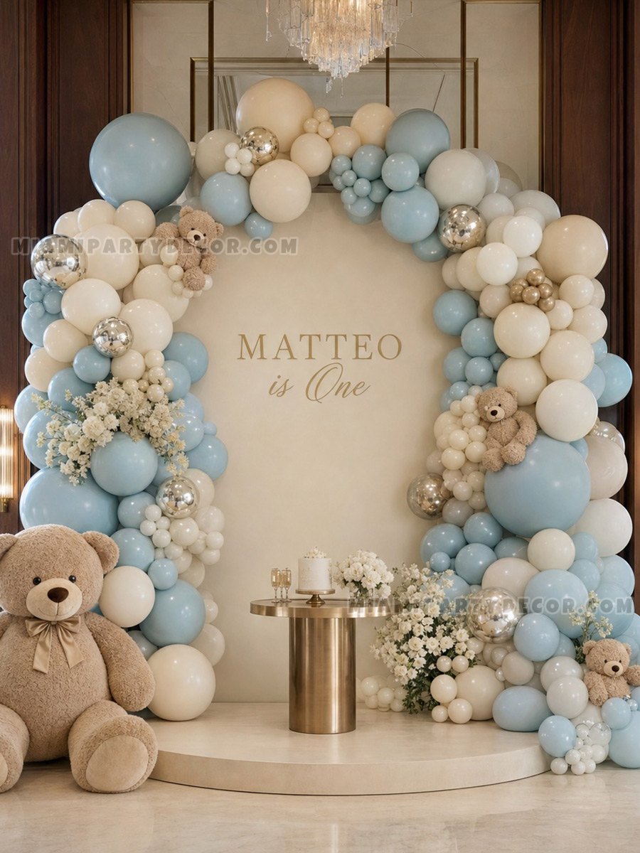 Matteo Is One Bear Setup - Miami Party Decor
