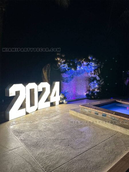 4FT Light Up Marquee Number 2 For Rent 8 product 2024 shimmer wall backdrop miami party decor 6 v