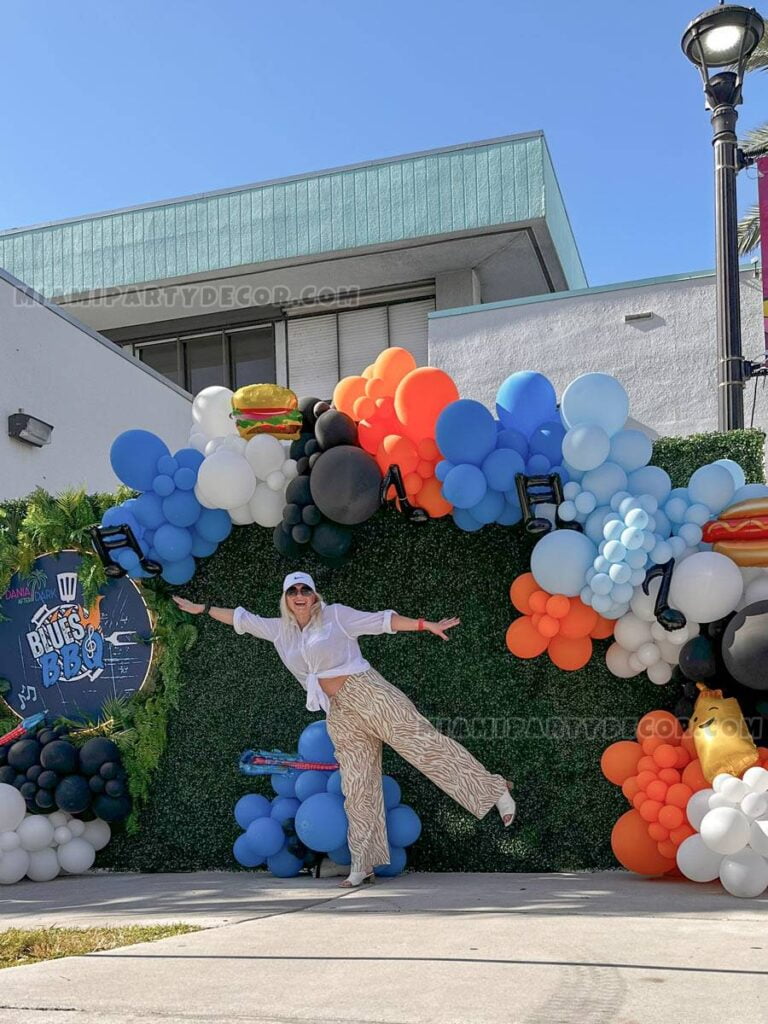 product balloon garland grass backdrop miami party decor 3 v