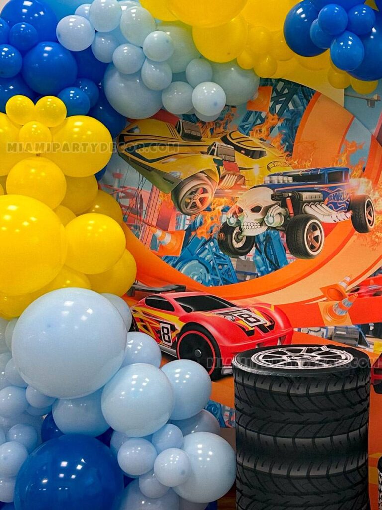 product hot wheels birthday decorations miami party decor 4 v