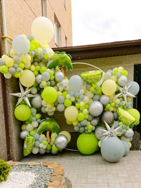 Lemon-Themed Balloon Wall