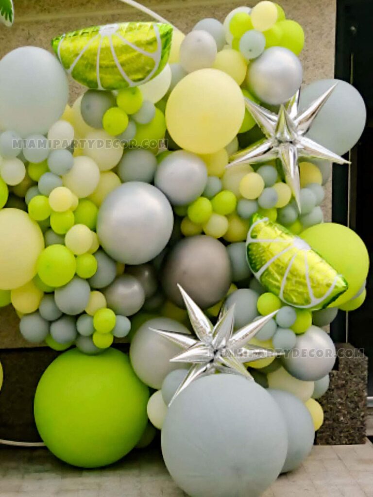 product lemon themed balloon wall miami party decor 2 v