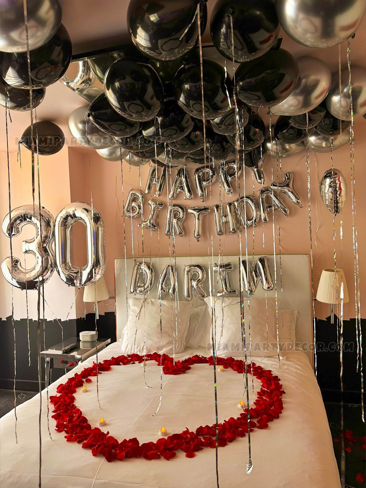 30th Birthday Balloons & Petal Confetti