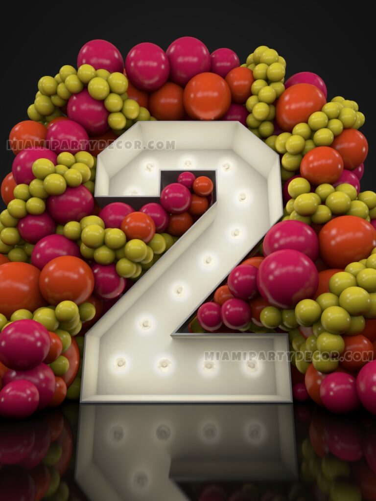 product marquee number 2 miami party decor b v