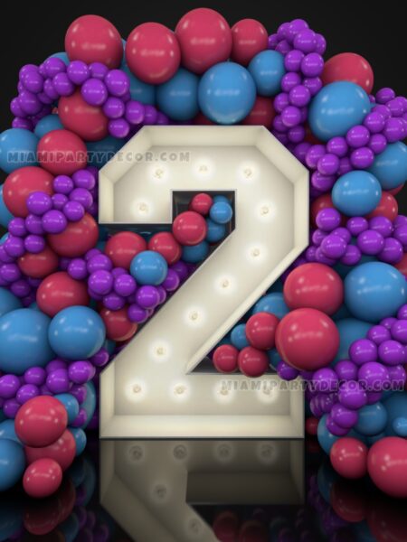 4FT Light Up Marquee Number 2 For Rent