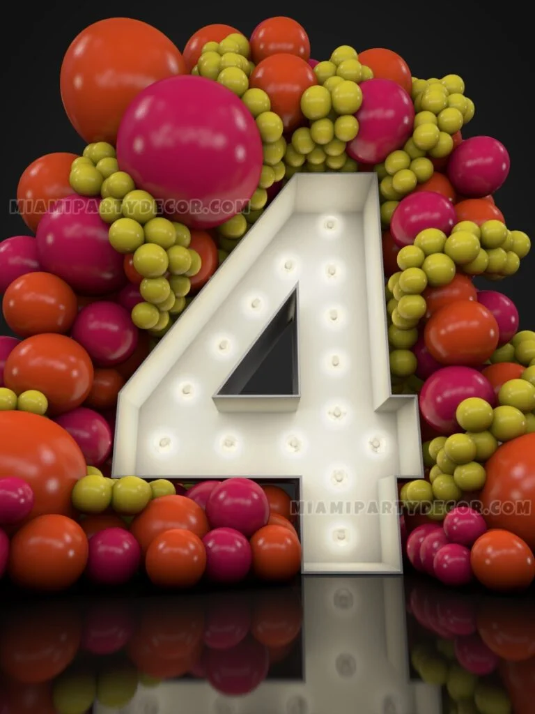 product marquee number 4 miami party decor b v