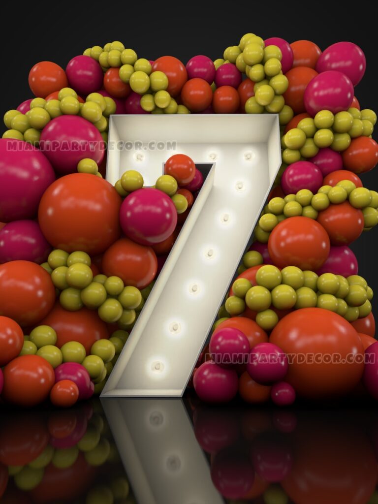 product marquee number 7 miami party decor b v