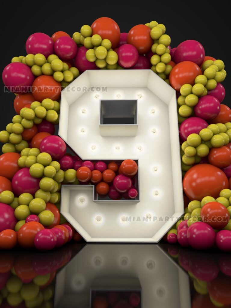 product marquee number 9 miami party decor b v