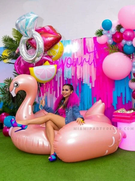 Pink Miami Vice Theme Party Setup