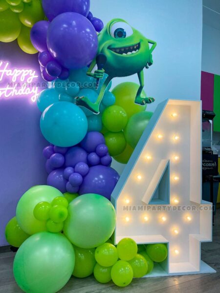 4FT Light Up Marquee Number 2 For Rent 9 product monster inc happy birthday backdrop miami party decor 4 v