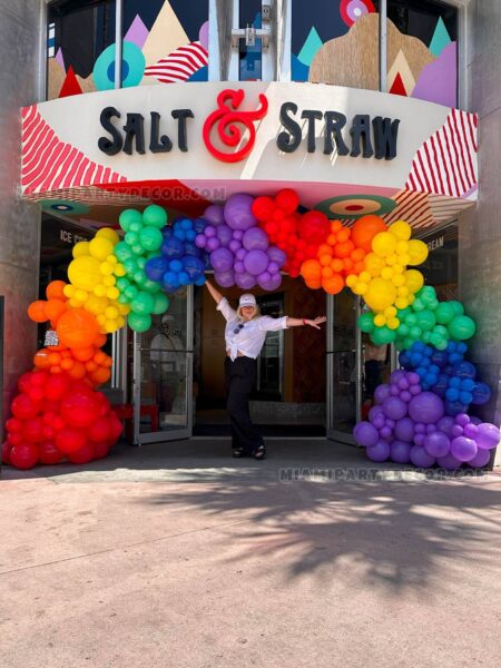 rainbow balloon arch