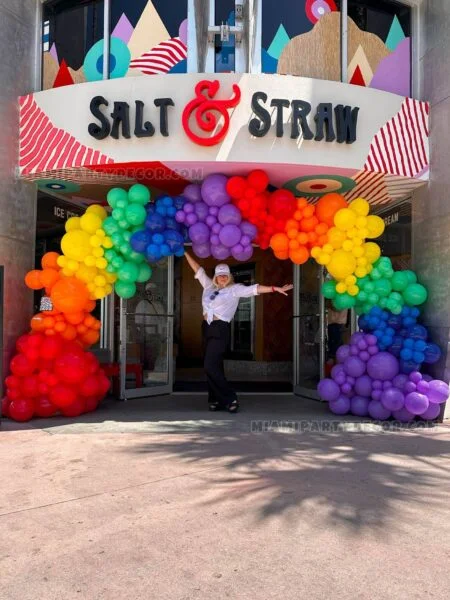 rainbow balloon arch