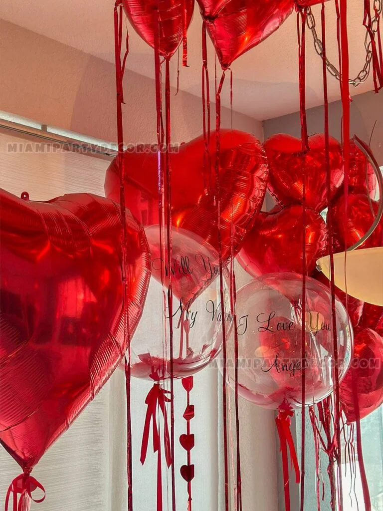 product romantic heart balloon setup miami party decor 2 v