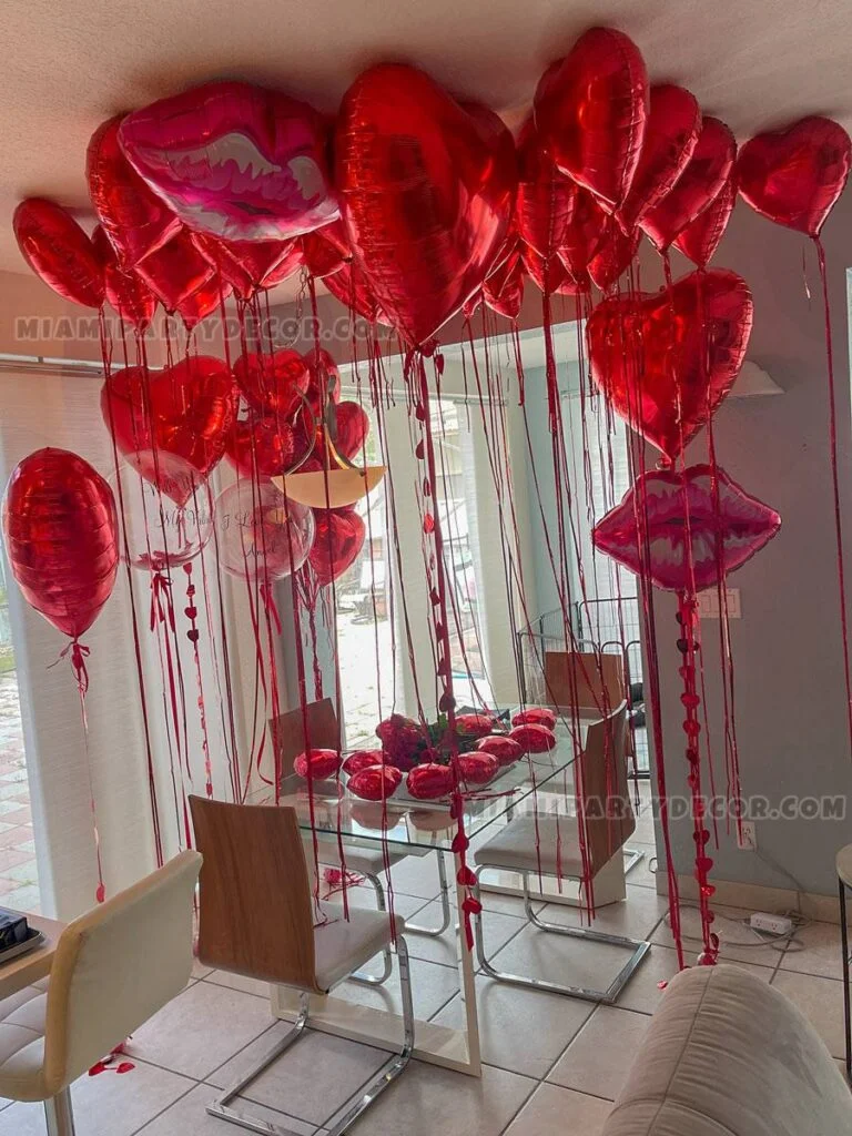 product romantic heart balloon setup miami party decor 3 v