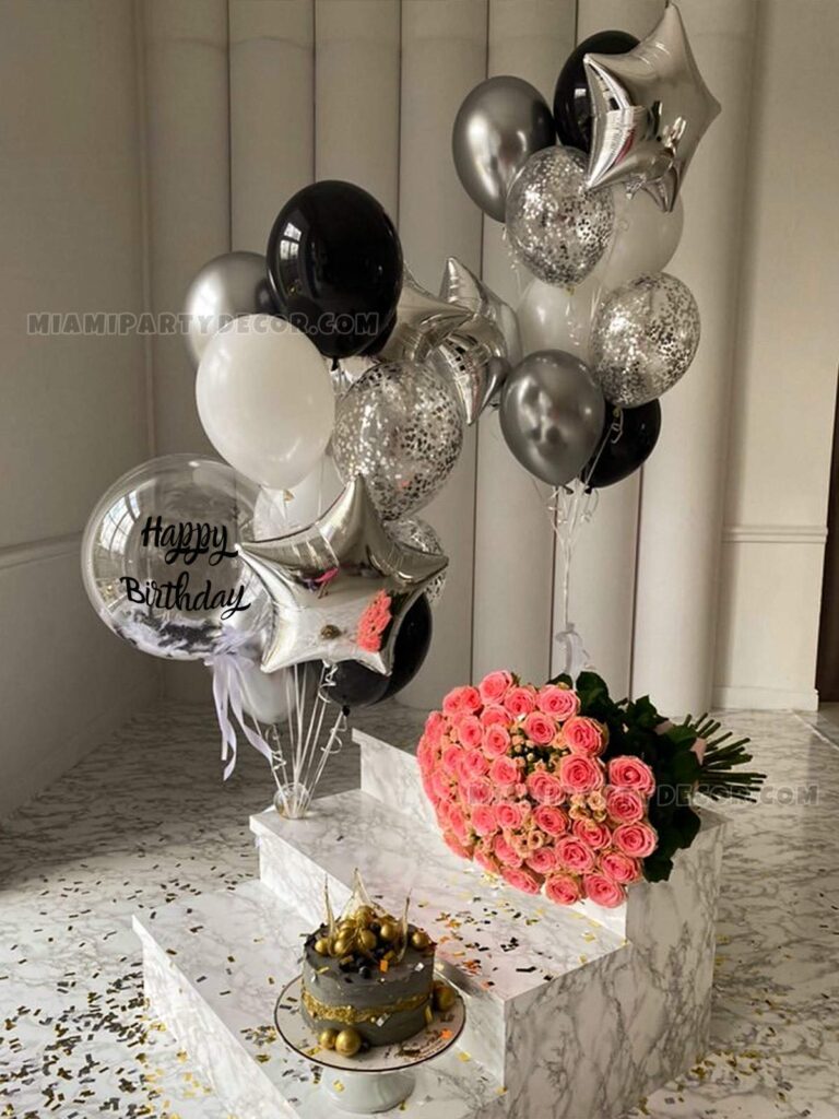 product silver heaven balloon bouquet miami party decor 2 v