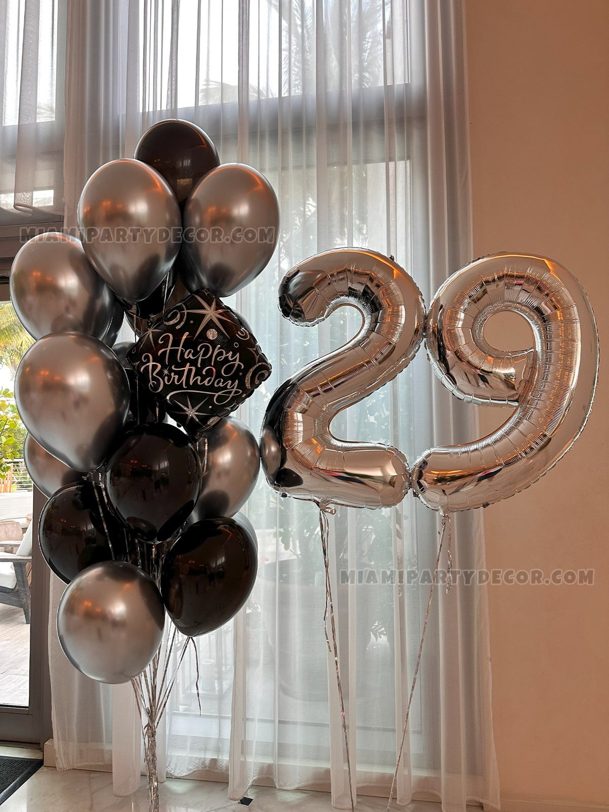 Silver store helium balloons