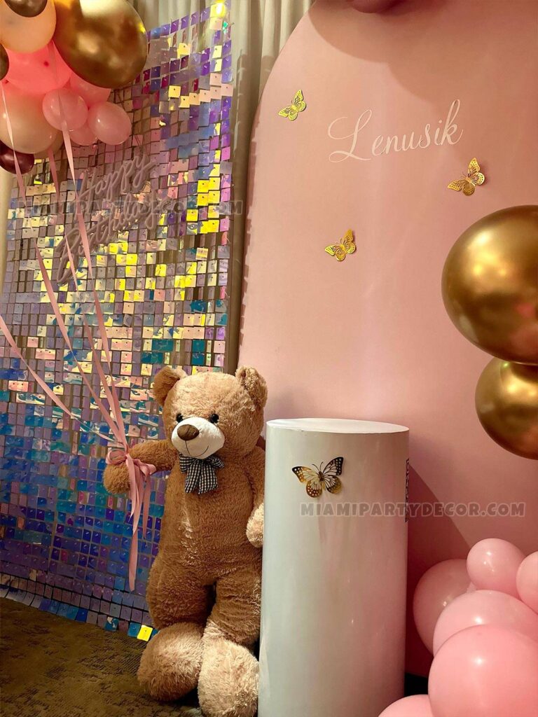 product teddy bear shimmer wall miami party decor 2 v