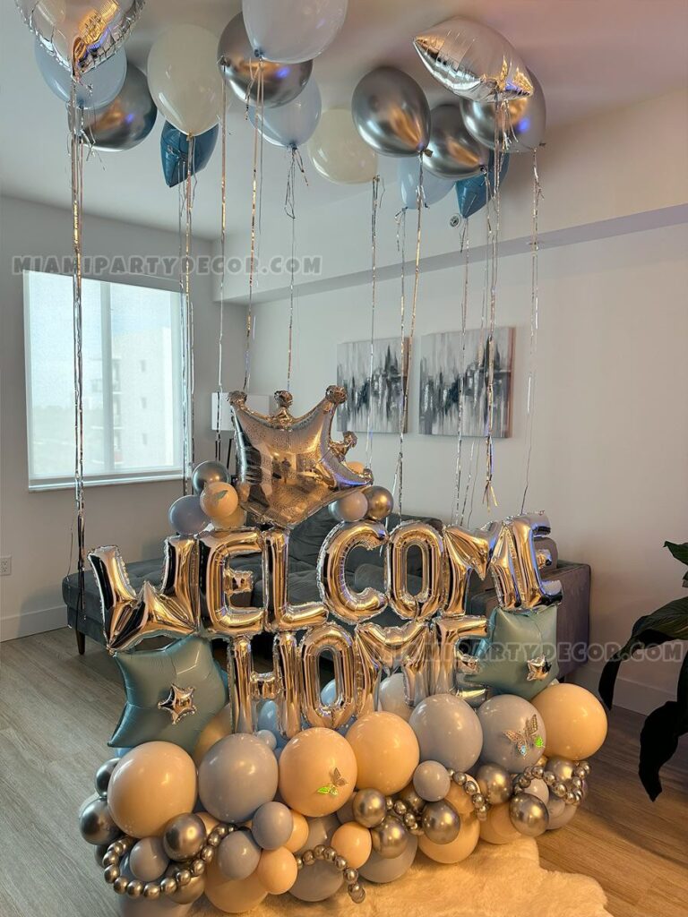 product welcome home balloons arrangement miami party decor 3 v