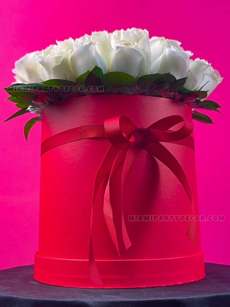 product white rose box miami party decor 4 v