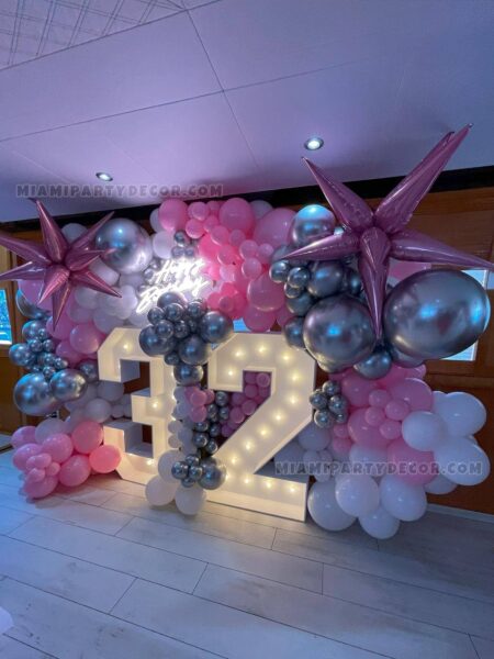4FT Light Up Marquee Number 2 For Rent 7 product yacht birthday balloons decorating miami party decor 5 v