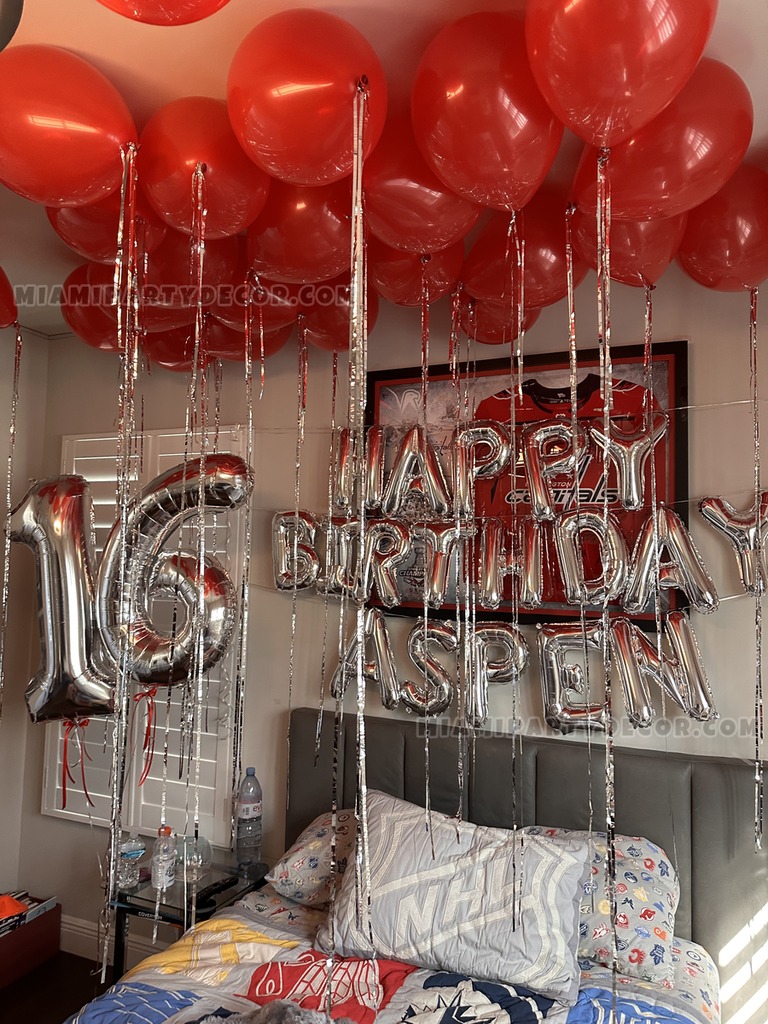 16th Birthday Room Balloon Decoration gallery image 2