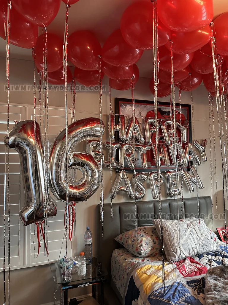16th Birthday Room Balloon Decoration