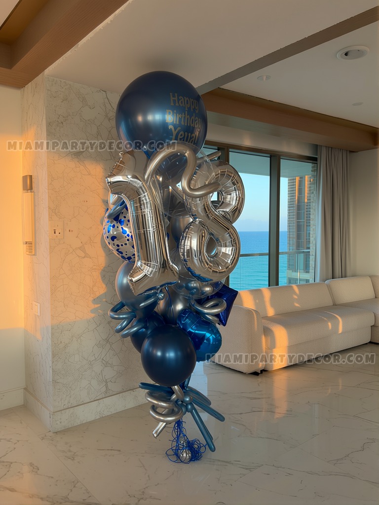 18th Birthday Number Balloon Bouquet gallery image 2