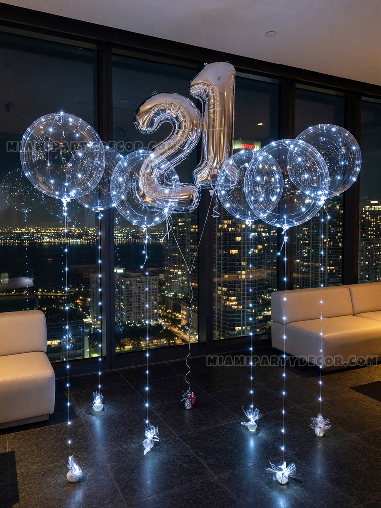 21st Birthday Helium Balloon Room Decor