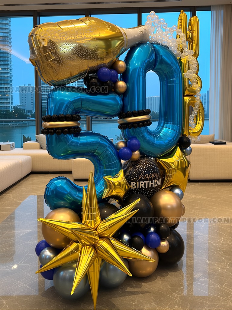 50th Birthday Balloon Number Sculpture gallery image 2