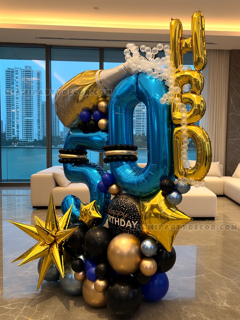50th Birthday Balloon Number Sculpture gallery image 3