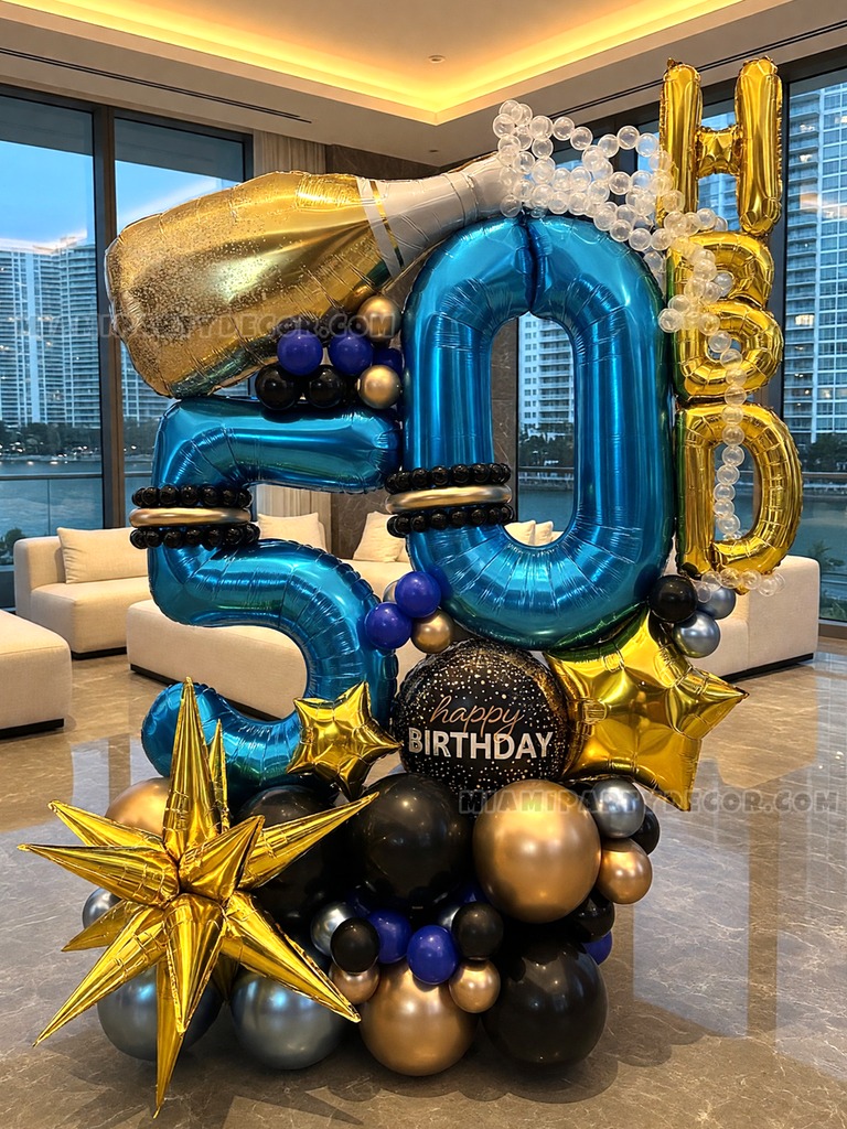 50th Birthday Balloon Number Sculpture