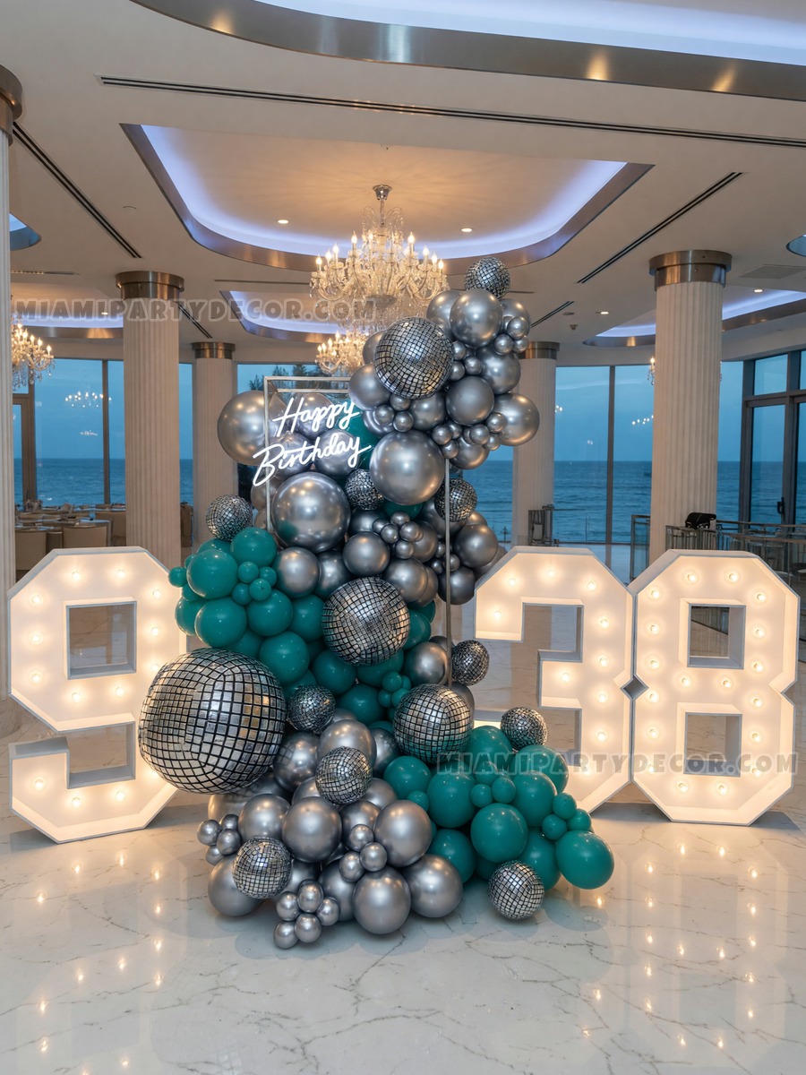 Marquee Numbers with Balloons