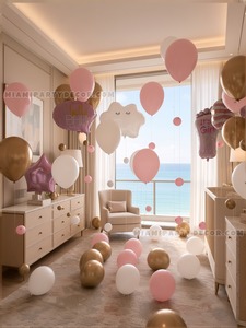Baby Girl Balloon Room Decor Setup gallery image 2