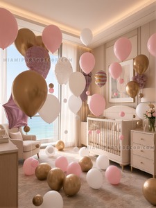 Baby Girl Balloon Room Decor Setup gallery image 3