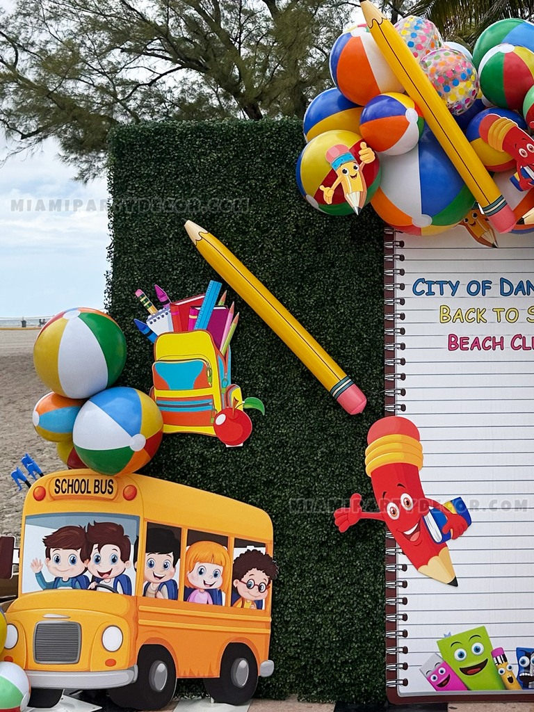 Back to School Grass Wall Backdrop Setup gallery image 4