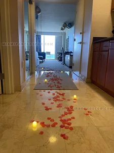 Birthday Room Balloon Decor with Rose Petals gallery image 4
