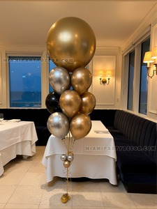 Black Gold and Silver Balloon Bouquet gallery image 2