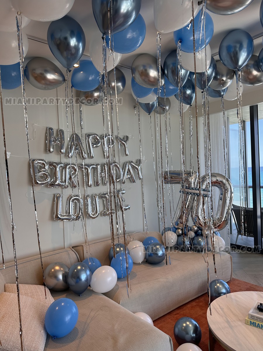 70th Birthday Room Balloon Decoration